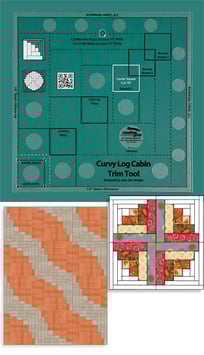 Creative Grids Non-Slip Curvy Log Cabin Trim Tool for 8" Blocks JAW5