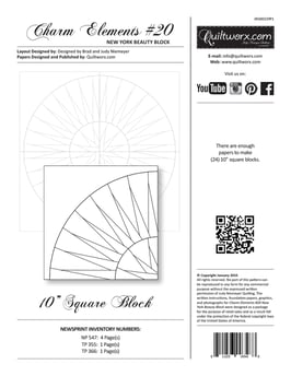 Charm Elements: Pack #20 New York Beauty Block, Quiltworx, Judy Niemeyer