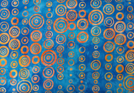 Kreise, Blau-Orange, Batik, Robert Kaufman, 02149550920