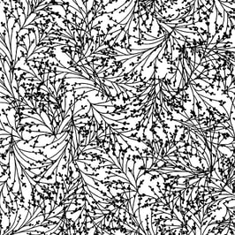 Tossed Sprigs White/Black, Night & Day, Benartex 01081950524