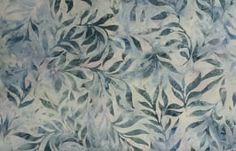 Grau-Blau, Blätter, Batik, Hoffman Fabrics 08442550716
