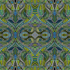 What If, Good Vibes Green/Multi, Paula Nadelstern, Benartex 03034950924