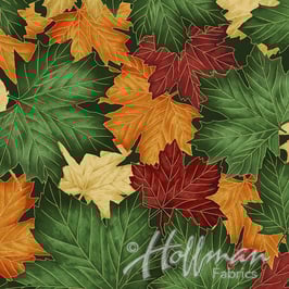 Forest Gold, Cant Stop Falling, Hoffman California Fabrics, 06523750618