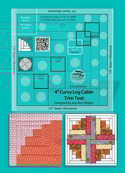 Creative Grids Non-Slip Curvy Log Cabin Trim Tool for 4" Blocks JAW6MINI