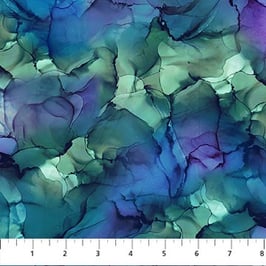 Whale Song, Water Texture - Teal Multi, Northcott 01366950923