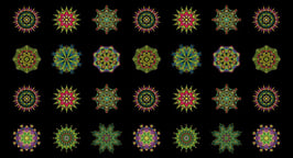 Ornaments Black/Multi,Piece & Joy, Paula Nadelstern, Benartex 04559950619