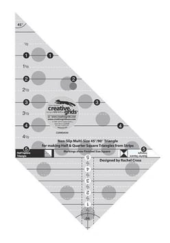 Creative Grids Non-Slip Multi-Size 45°/90° Triangle Ruler