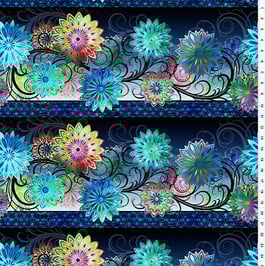 Dazzle, Border-Blue, In The Beginning Fabrics 12029850822
