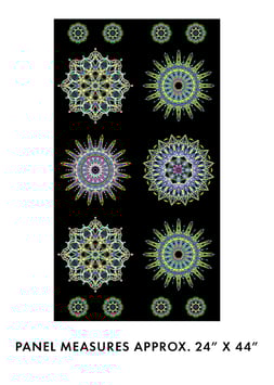 Needle Stars, Panel Blue Multi, Paula Nadelstern, Benartex 09204950923