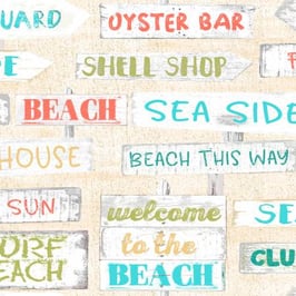 Cream Signs, Beach Travel Collection, Beth Albert, 3 Wishes 03110950521