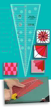 Creative Grids Non-Slip 22.5 ° Triangle Quilt Ruler CGREU3, Erin Underwood