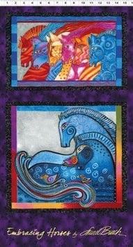 Embracing Horses, Dark Purple Metallic, Laurel Burch (große Motive) 11204050814