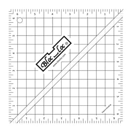 Half Square Triangle Ruler (HST) 6 1/2" x 6 1/2", Bloc_Loc
