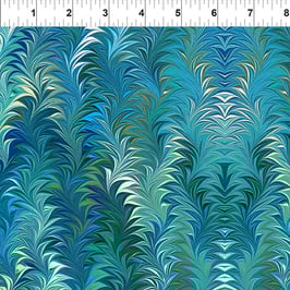 7JYM2 Florence Aqua, Marble Essence by Jason Yenter, In The Beginning Fabrics