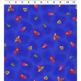 Fische auf blau, Sea Goddess by Laurel Burch for Clothworks, 02180150719