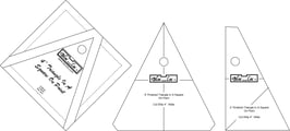 Triangle in a Square Ruler Set(3P), TIS OP 4 x 4 inch, Bloc_Loc