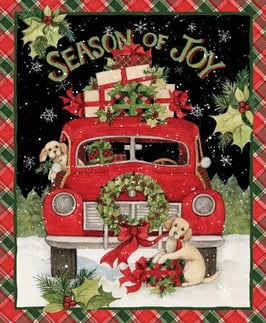 Season of Joy Puppies Panel, Susan Winget, Springs Creative 04368250422