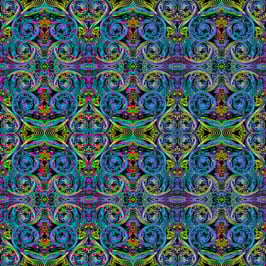 Heartscapes, Blue/Multi Curlique, Paula Nadelstern, Benartex 03074750722