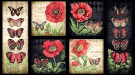 Multi Harlequin Poppies Craft Panel, Susan Winget, Wilmington Prints 10036850620