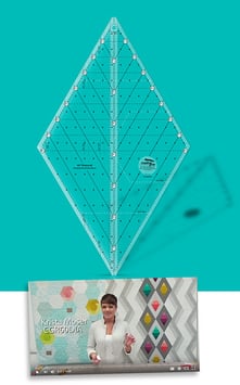 Creative Grids Non-Slip 60° Diamond Ruler, Krista Moser CGR60DIA