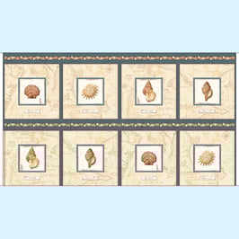 Shell picture patches, Panel, by Charlene Audrey for Quilting Treasures, 04044050816
