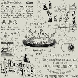 She Who Sews, Vintage Text, J.Wecker-Frisch, Riley Blake Designs 02039150622