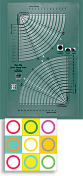 Creative Grids Non Slip Circle Savvy Ruler 11 3/4" x 18 1/2"
