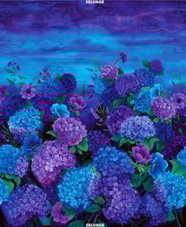 36″ Misty Hydrangea Panel, Misty, Timeless Treasures, 06090450819