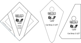 Kite in a Square on Point Ruler SET (3P), KIS OP 2 x 2 inch, Bloc_Loc