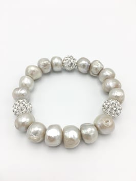 Barockes Perlenarmband mit Strasskugeln