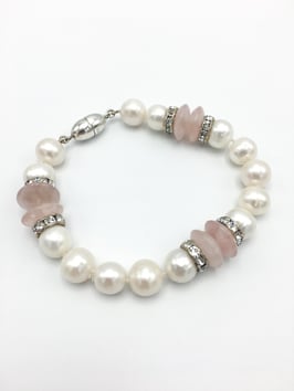 Pearl Bracelet with Rosenquartz