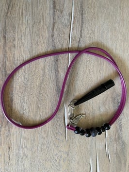 Glattleder barberry mit schwarzen Beads Klimbim Engelsflügel OHNE Pfeife