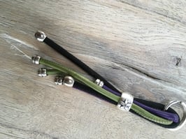 Schlüsselanhänger echtes Leder: kaktus schwarz violett