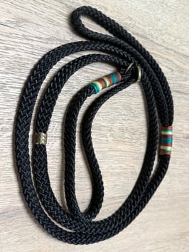 Retrieverleine schwarz mit Farbverlauf grün/braun/hellgrün Takelung