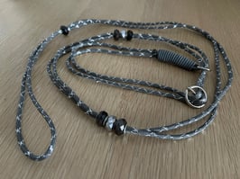 Showleine silver metallic Glittet