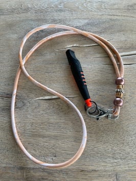 Veloursleder beige/pastellorange Pfeife Alpha orange/schwarz UNIKAT