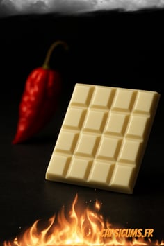Chocolat Blanc Extra Fort au piment Bhut Jolokia