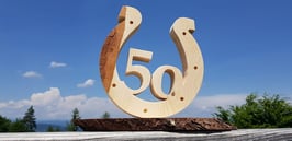 Geburtstagshufeisen aus Zirbe