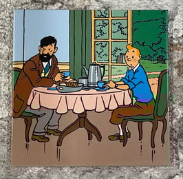 Tim & Struppi "Tim mit Haddock beim Frühstück"