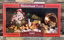 Still Life with Flowers and Fruit on a Table