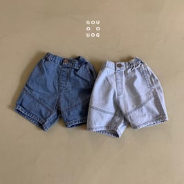 ステッチデニムショートパンツ