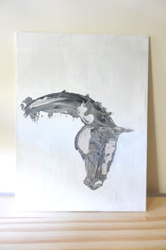 Acrylic Equine Study in Granite
