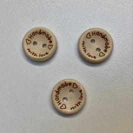 Holzknöpfe, "Handmade with love"