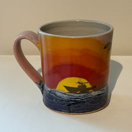 Sunset with Boat mug