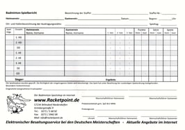 Spielberichtsblock für Meisterschaftsspiele