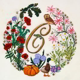 "Abécédaire C comme Chouette" Enluminure encadrée. Création Sandra Clerbois.