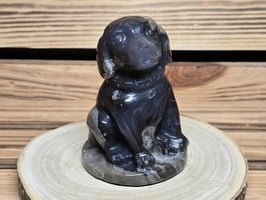 Vulkanachat Labrador Hund Schnitzerei 350g #782