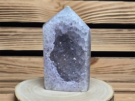 Achat Turm mit Amethyst Druse 360g #0151