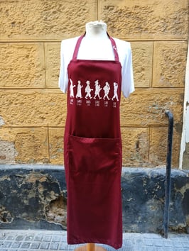 Delantal "CAIVOLUCIÓN" color GRANATE