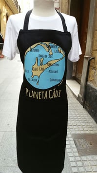 Delantal "Planeta Cádi" color NEGRO